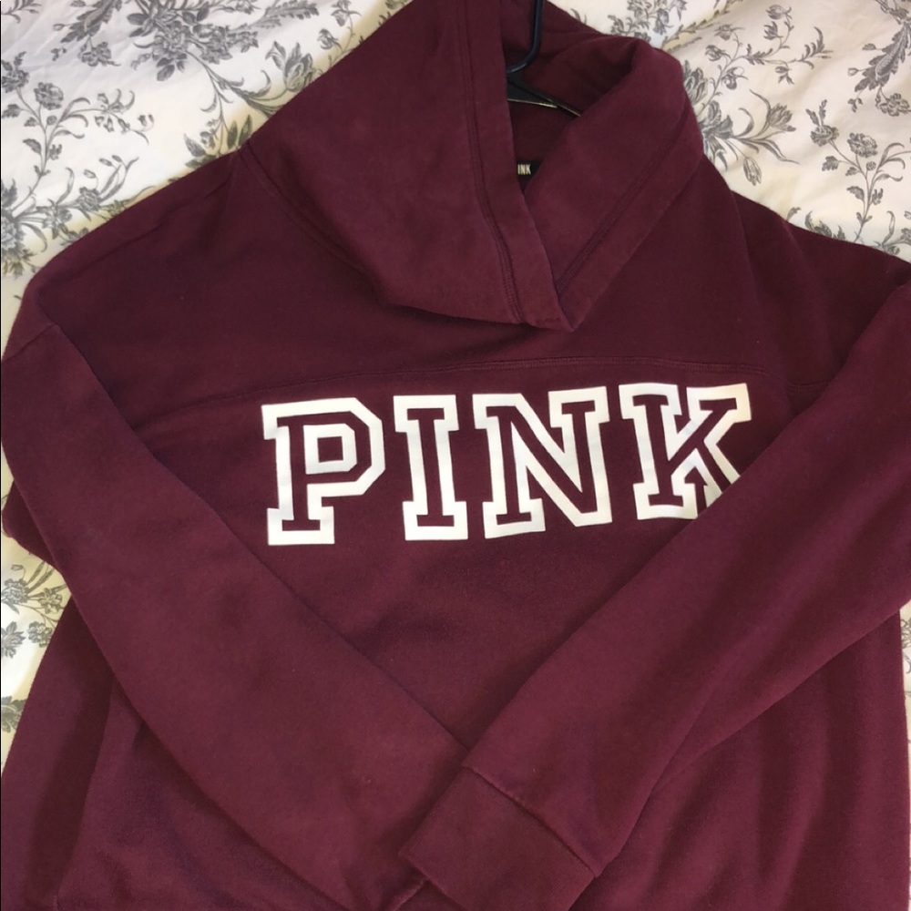 PINK Loose turtleneck hoodie
